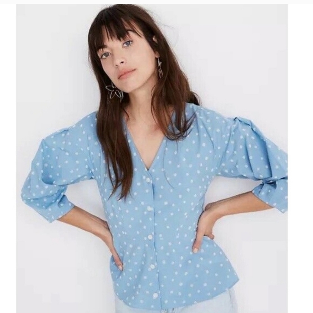Madewell Polka Dot Cotton Top